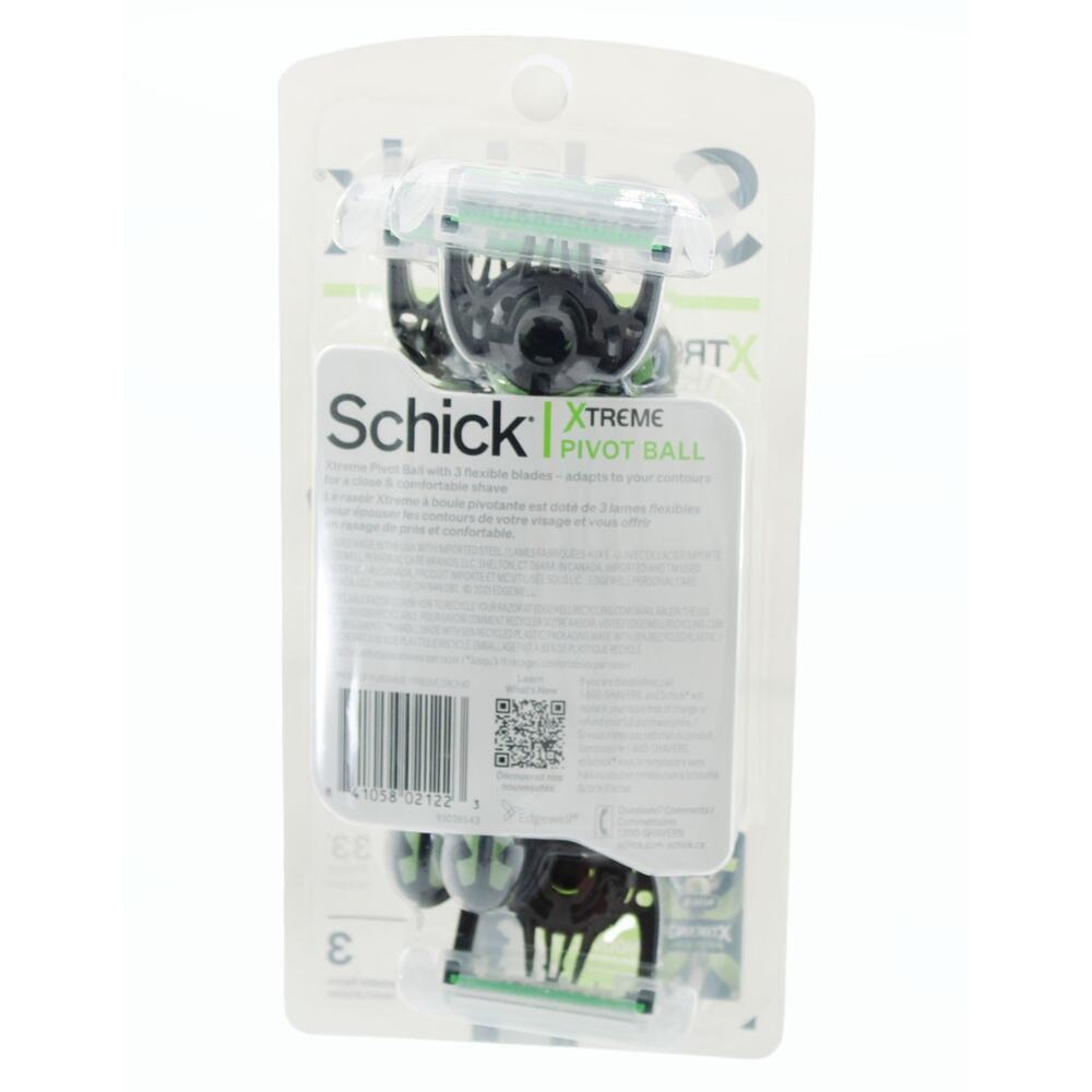 Men Razor Schick 3 Pack Xtreme Pivot Ball Disposable Razor 2 Pcs‎ - Picture 3 of 4